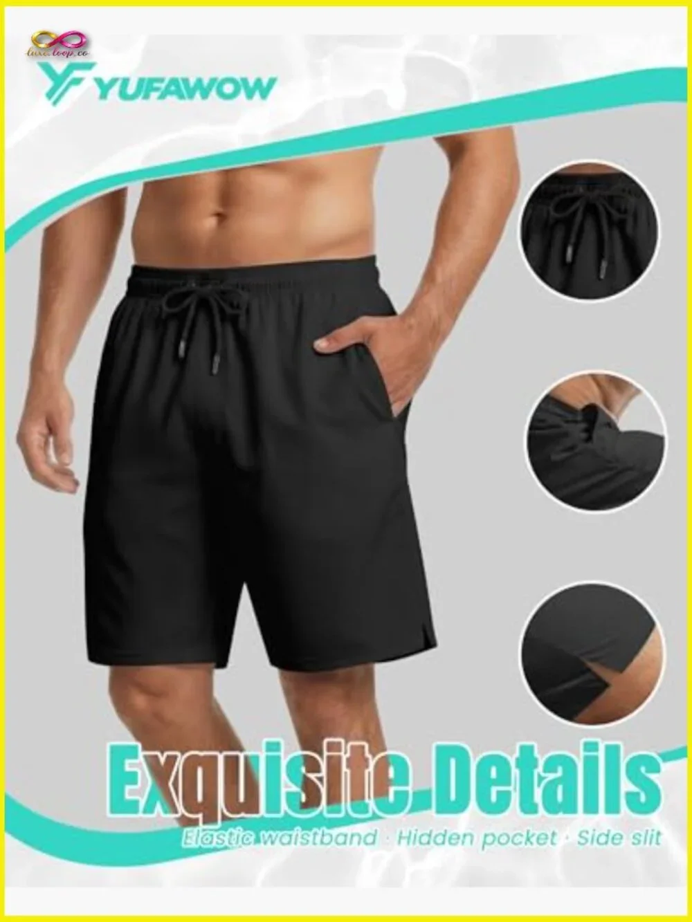 Men's 9 Inch Swim Trunks with Mesh Lining Quick Dry Breathable Pockets